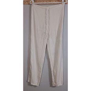 Pena House 36 Small Cream Linen Flowy Lagenlook Minimalist Boho Travel Pants